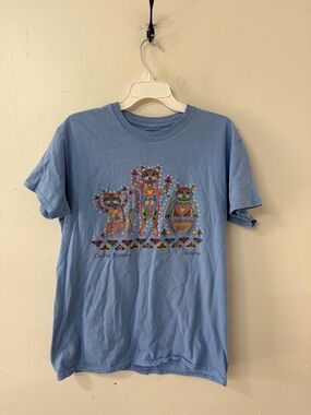 Cactus Kitties Graphic Tee - Light Blue 1990